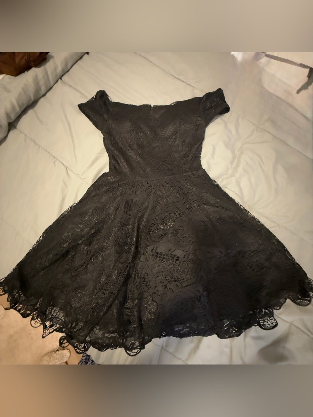 Windsor Black Lace Fit-and-Flare Dress